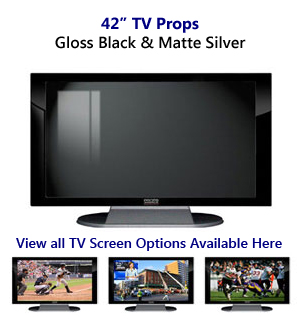 42 TV Props | 42 Inch Prop TVs Black Gloss & Matte Silver XX Style with Simple Frame