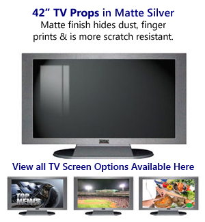 42 TV Props | 42 Inch Prop TVs Matte Silver XX Style with Simple Frame