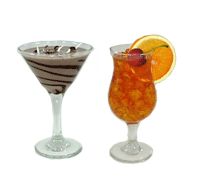 Fake Foods for Display - Mixed Drinks, Wine Glasses & Beer
