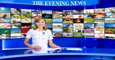 22" TV Screen Image #092 Evening News (Screen Print Only. 22 Inch TV Prop Not Included)