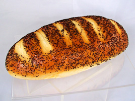Fake French Bread Loaf with Poppy Seeds