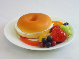 Fake Bagel & Cream Cheese with Fake Fruit